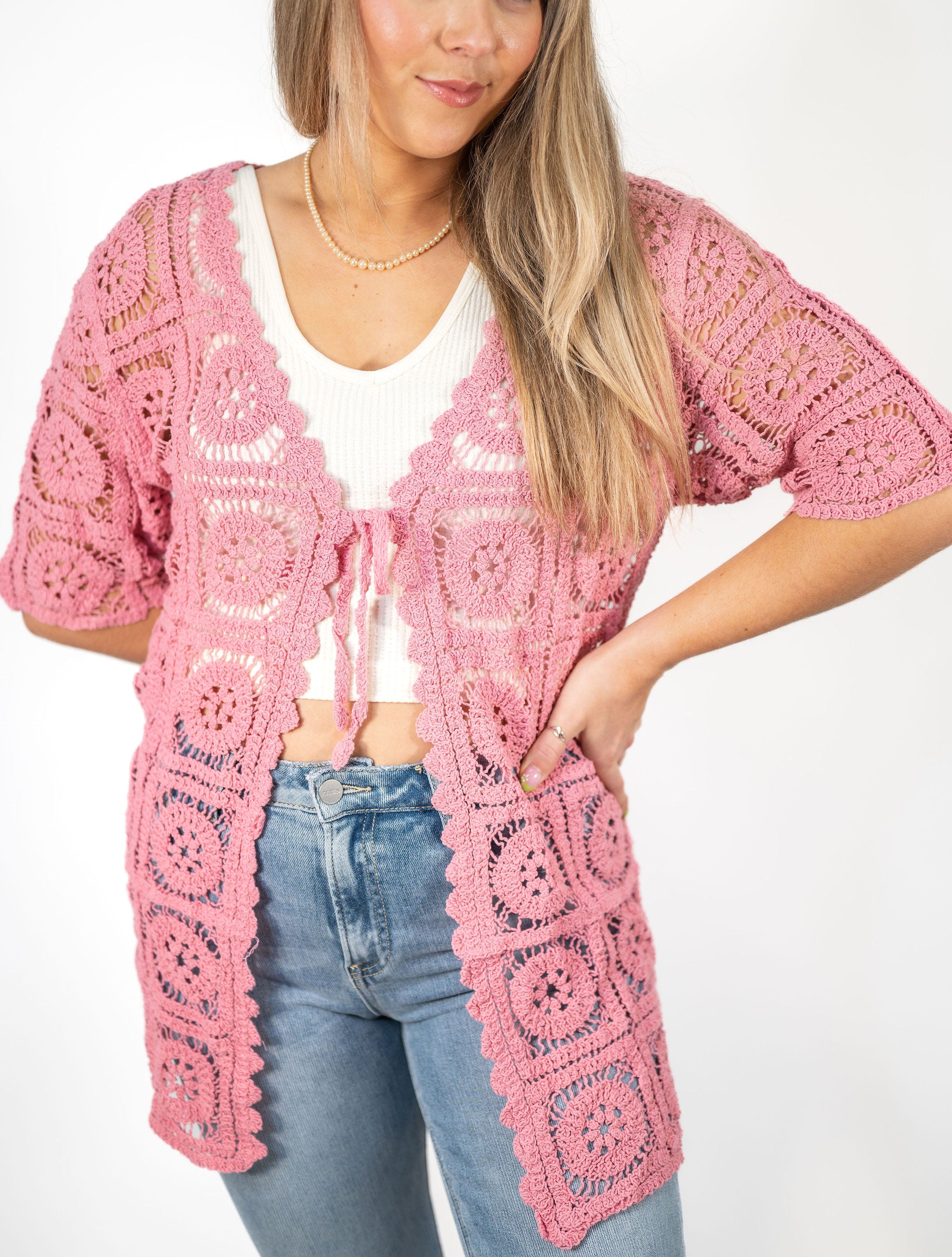 トップス FRONT WAVE CROCHET LIKE KNIT CARDIGAN CROCHET CARDIGAN PATTERN - the Fern Cardigan - Slightly