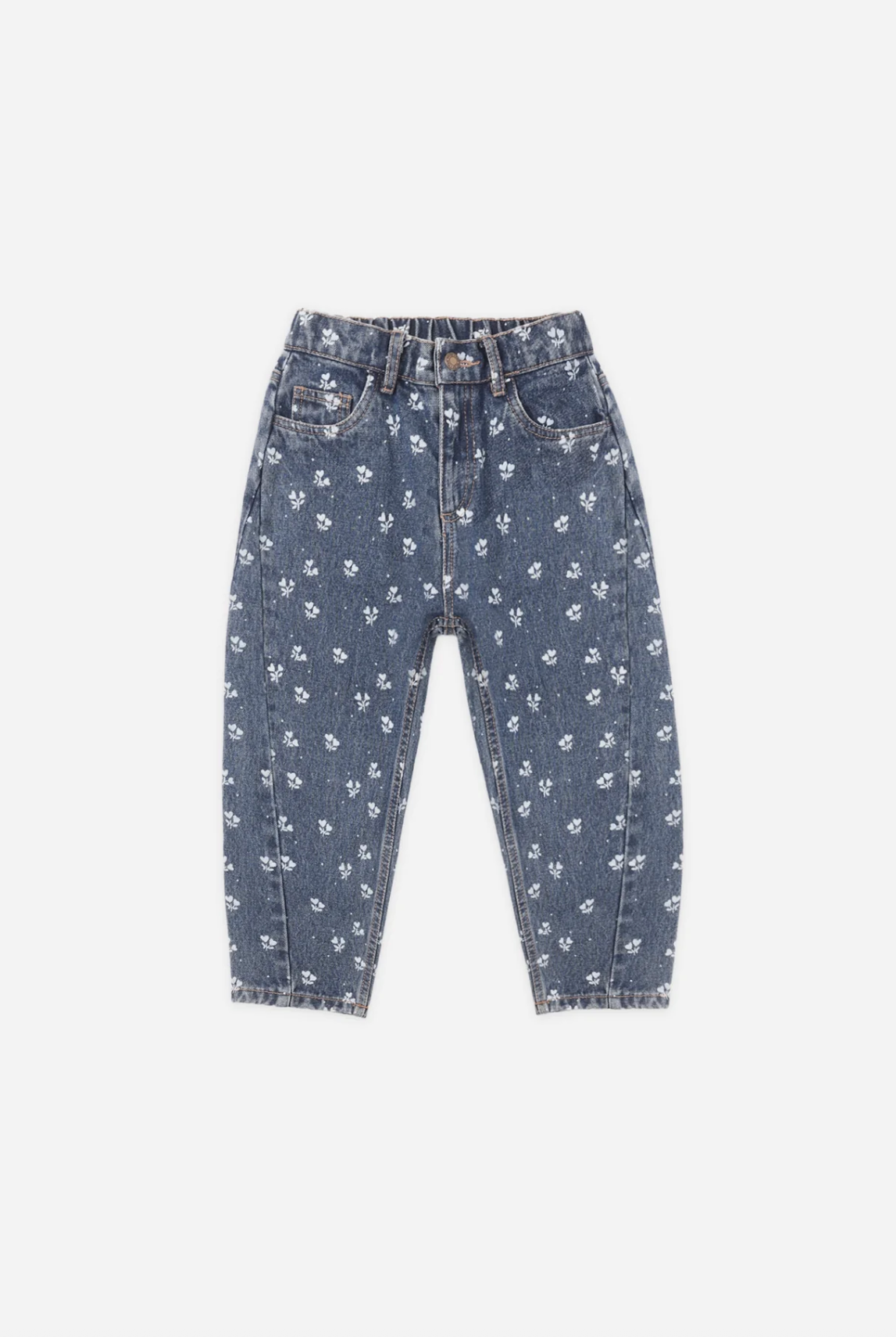 Childrens' clothing, school attire, denim flower, barrel pant, for kids, barrel jean, mommy and me