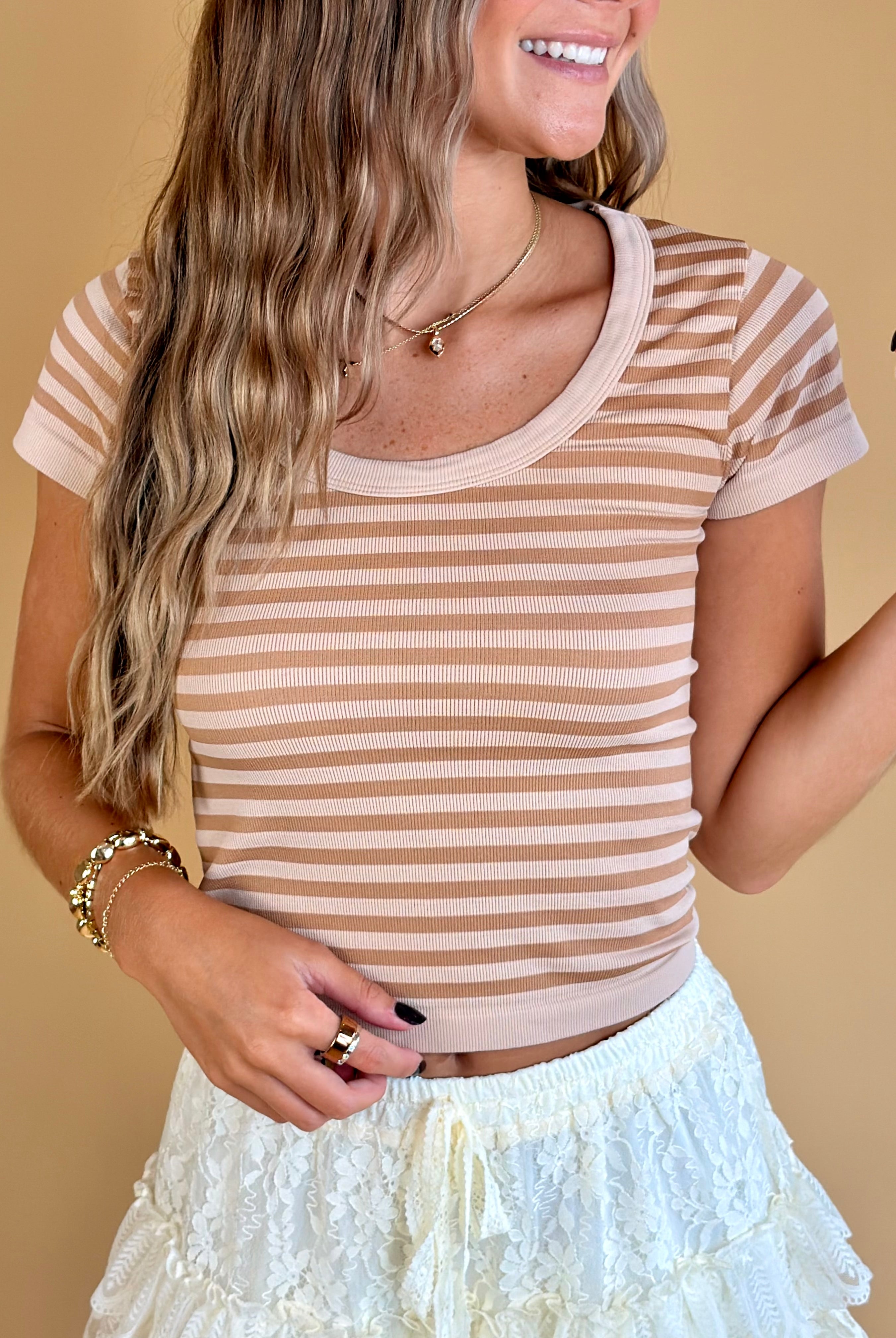Scoop neck Tee, Basics, everyday wear, striped tees, back to school, transitional wear