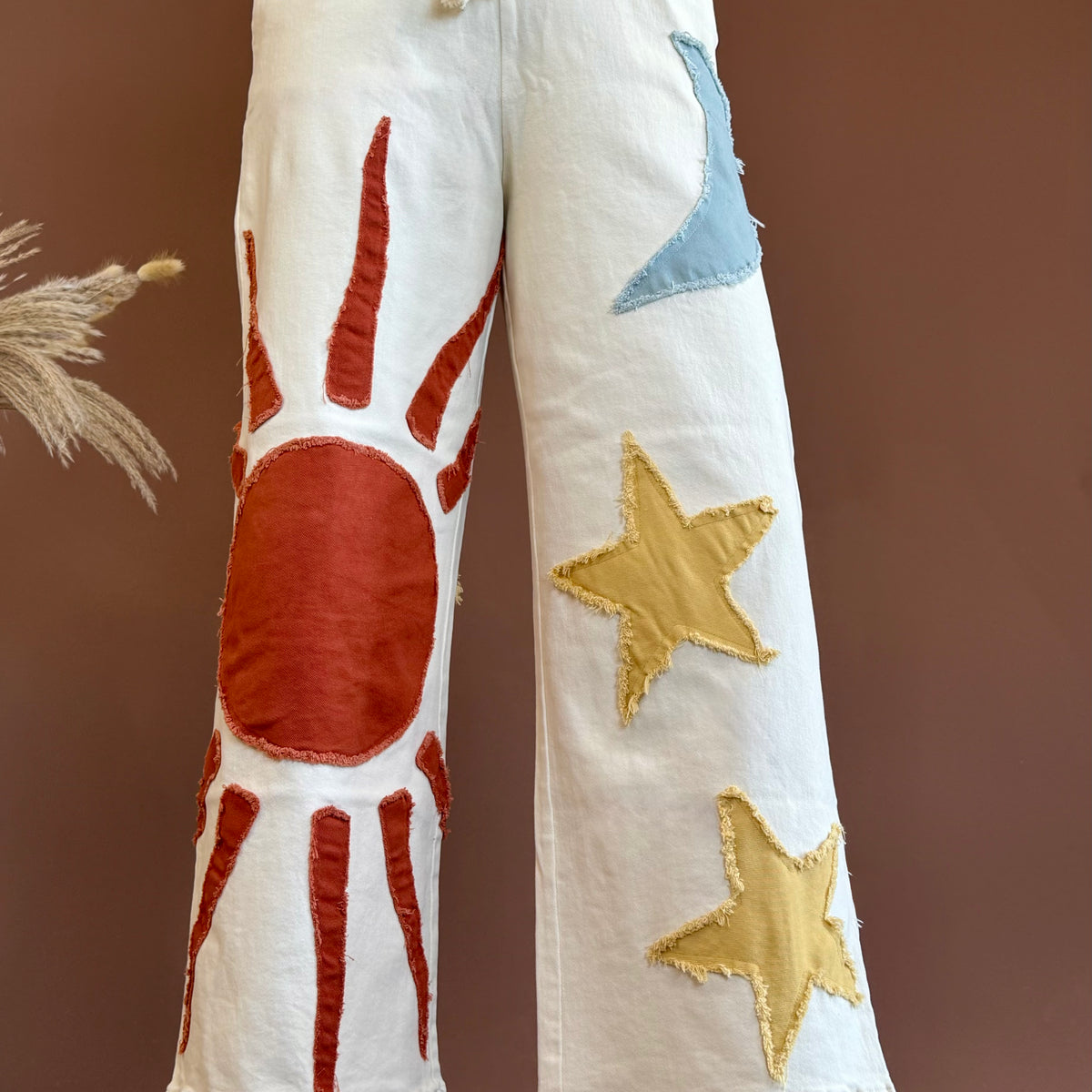 Sun Moon Star Patch Wide Pants – TheAllyCatWalk