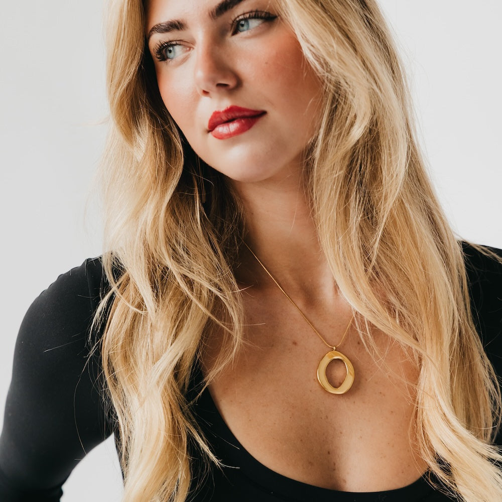 Camille Open Circle Statement Necklace - WATERPROOF-Necklace-Pretty Simple