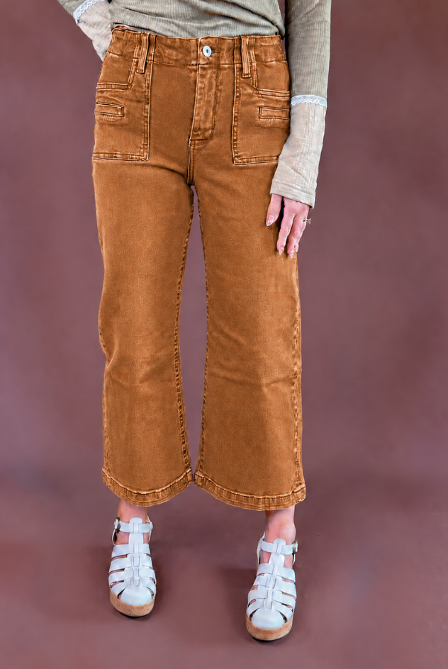 MICA Reno Sand Wide Crop Jean women's jeans at The AllyCatWalk Boutique