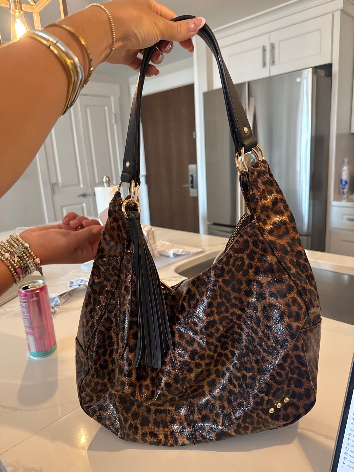Pretty Simple Hazel Hobo Bag brown leopard print shoulder bag