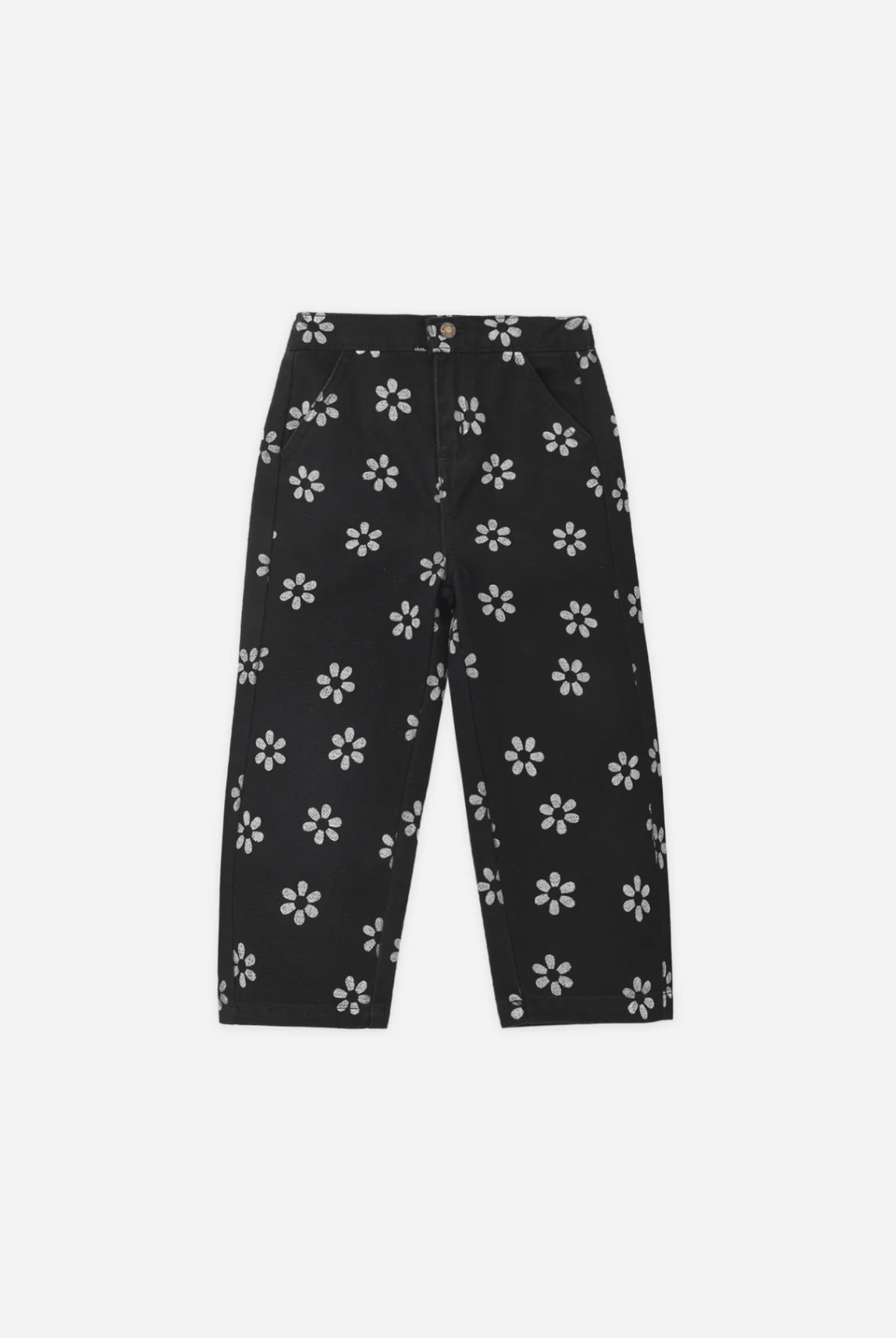 RYLEE & CRU Dove Pant: Black Daisy children's boutique clothing at The AllyCatWalk Boutique