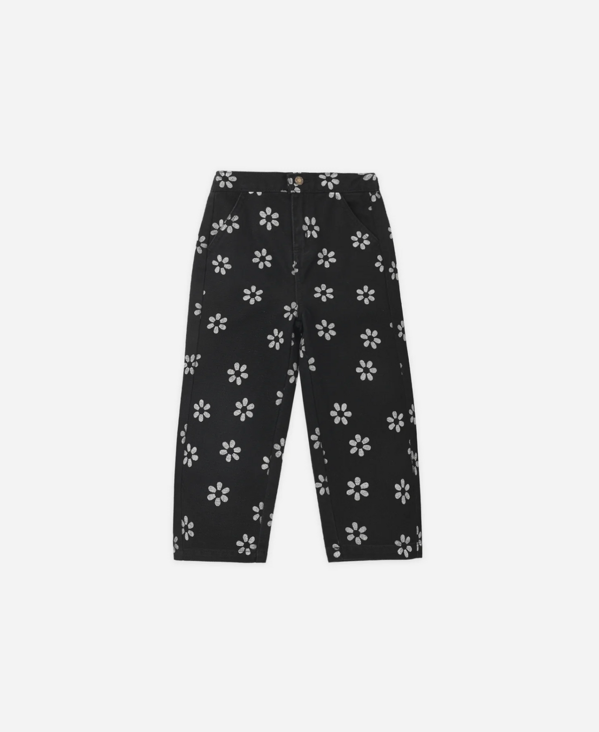 RYLEE & CRU Dove Pant: Black Daisy children's boutique clothing at The AllyCatWalk Boutique