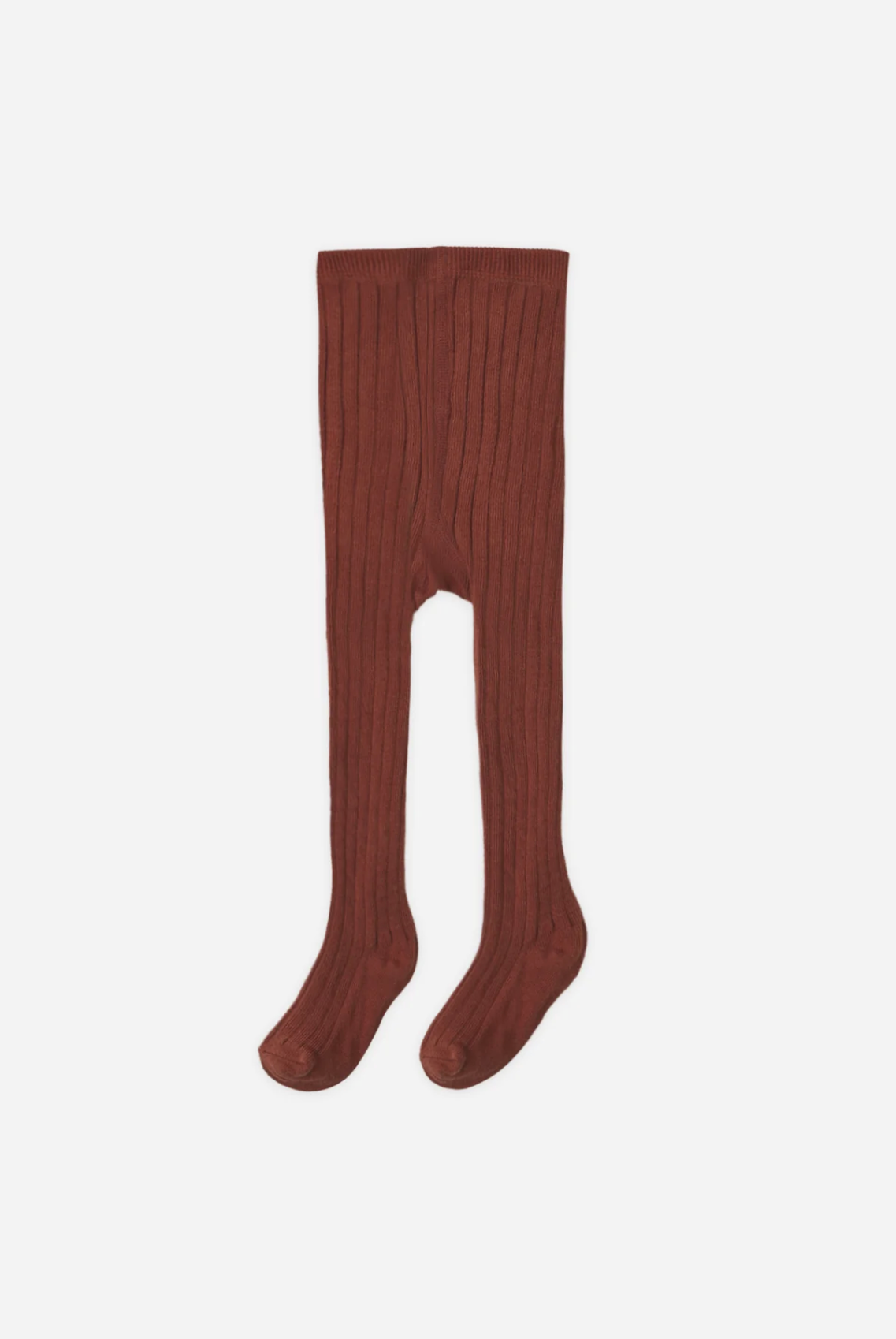 RYLEE & CRU Ribbed Tights Brick featuring brick colored ribbed children's tights with elastic waistband