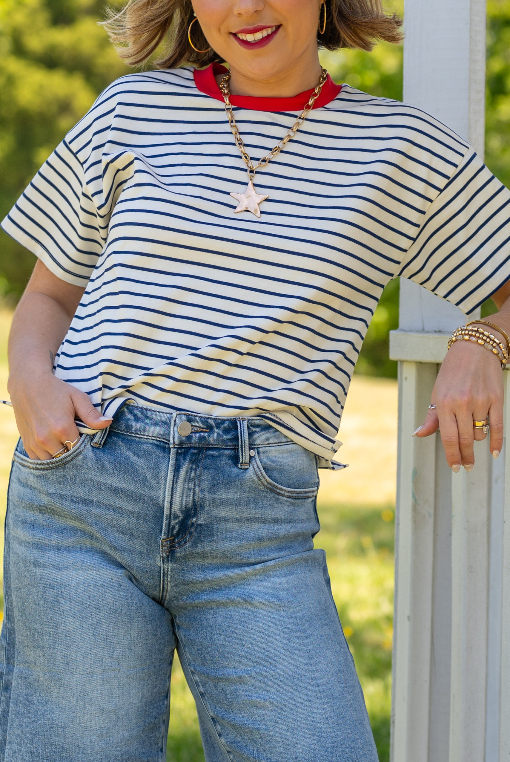 Striped Baby tee, americana, fourth of july, patriotic tee shirt