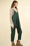 Quilted Loose Fit Casual Baggy Knit Onesie: Forest