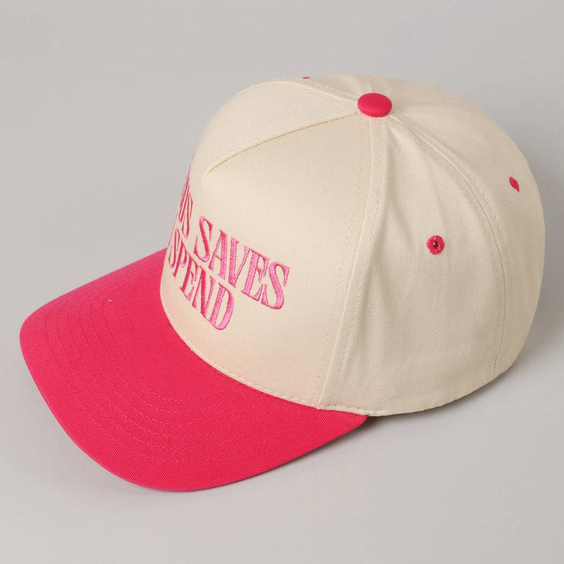 JESUS SAVES I SPEND Embroidery Trucker Hat: SAGE / ONE SIZE