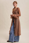Sheer Lace Ruffle Duster LJ0259