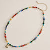 Colorful Beaded Necklace with Gold Letter Initial