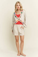 Colorful Crochet Crossover Pullover