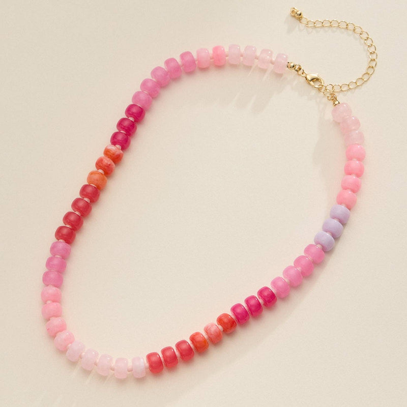 Colorful Beaded Necklace with Gold Clasp