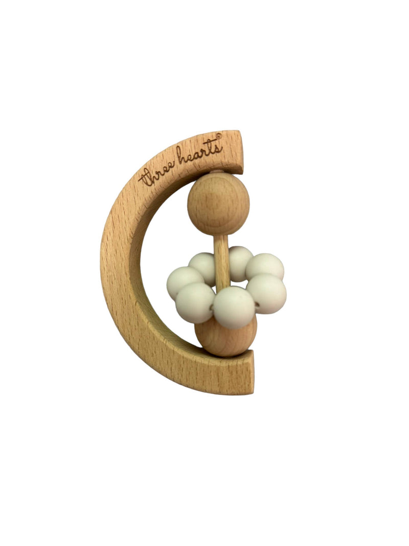 Moon Rattle - Beechwood & BPA Free Silicone