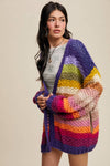 Rainbow Hand-Crochet Open Cardigan LSW0620