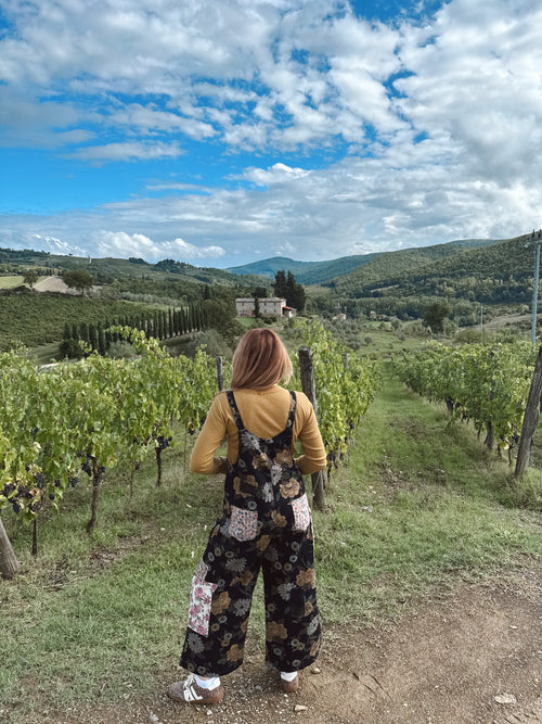 POL Tuscan Floral Overalls