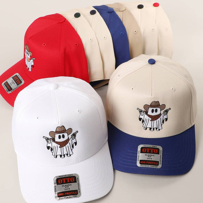 Western Vibes Cowboy Ghost Embroidered Trucker Hat