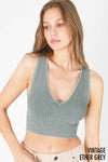 Nikibiki Vintage Plunge V-Neck Seamless Crop Top