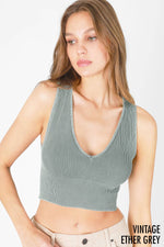Nikibiki Vintage Plunge V-Neck Seamless Crop Top
