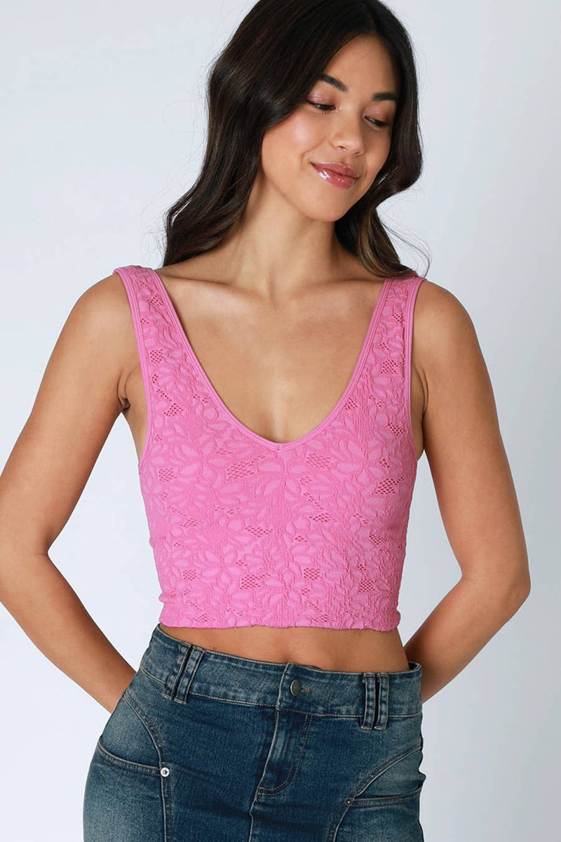 Nikibiki Lace V Neck Tank Top