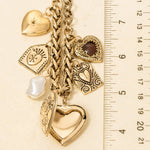 Assorted Pearl And Heart Charms Statement Necklace