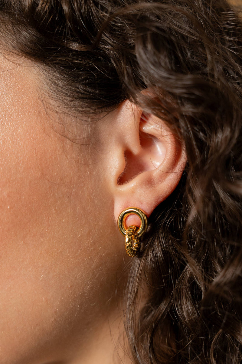 18K Gold Smooth and Twist Studs