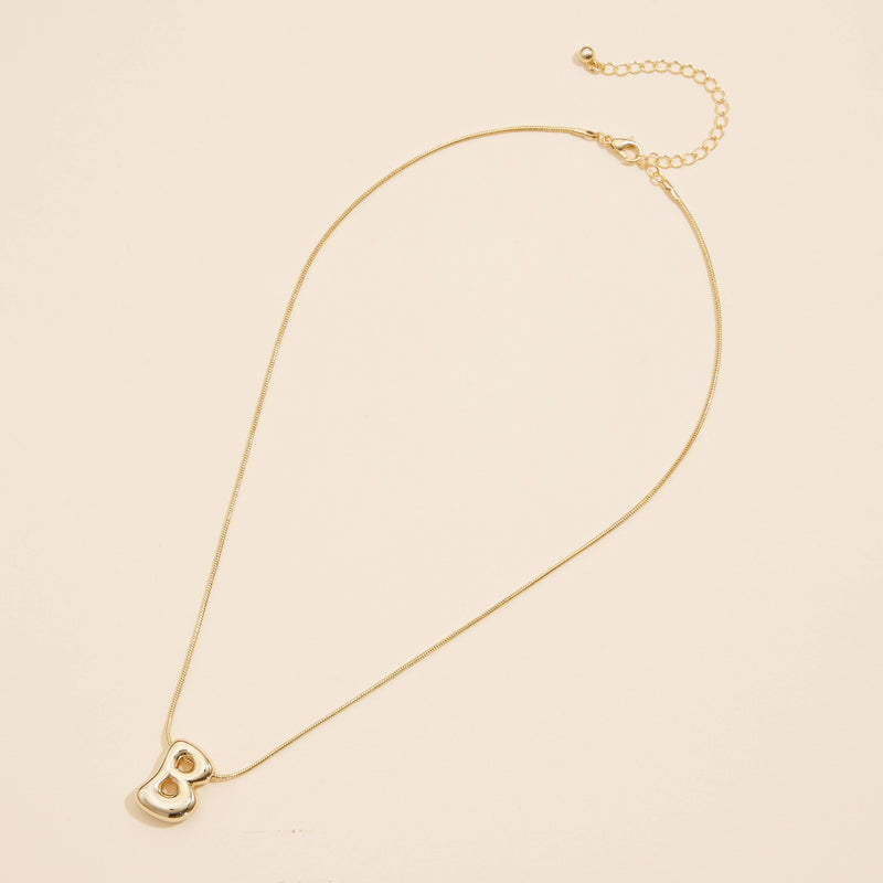 16 Assorted Pack of Bubble Design Initial Short Necklaces