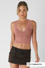 Nikibiki Vintage Plunge V-Neck Seamless Crop Top