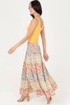 Colorful Tiered Floral Maxi Skirt