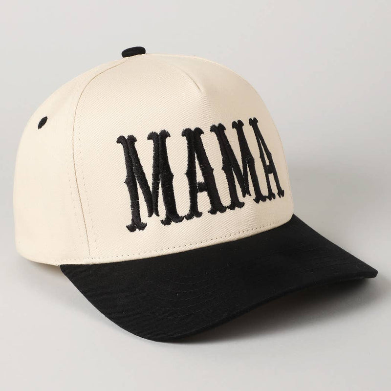 MAMA Typographic Design Embroidery Baseball Cap: Denim / ONE SIZE