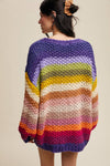Rainbow Hand-Crochet Open Cardigan LSW0620
