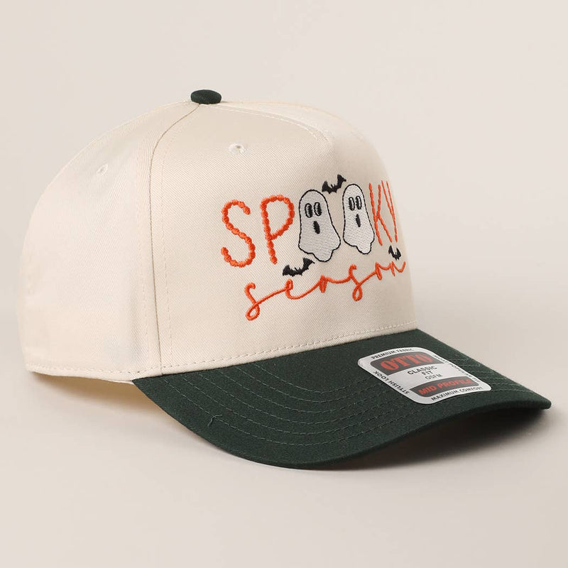 SPOOKY TWO Ghost Embroidered Trucker Hat