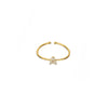 18K Gold Shiny Adjustable Initial Ring - Set of 16