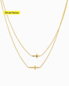 Stainless 2 Layered Cross Necklace