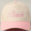 Bride Text Embroidery Two-Tone Trucker Hat: Pink / ONE SIZE