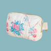 Something Floral, Something Blue Floral Fanny Quilted Pack: White