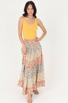 Colorful Tiered Floral Maxi Skirt