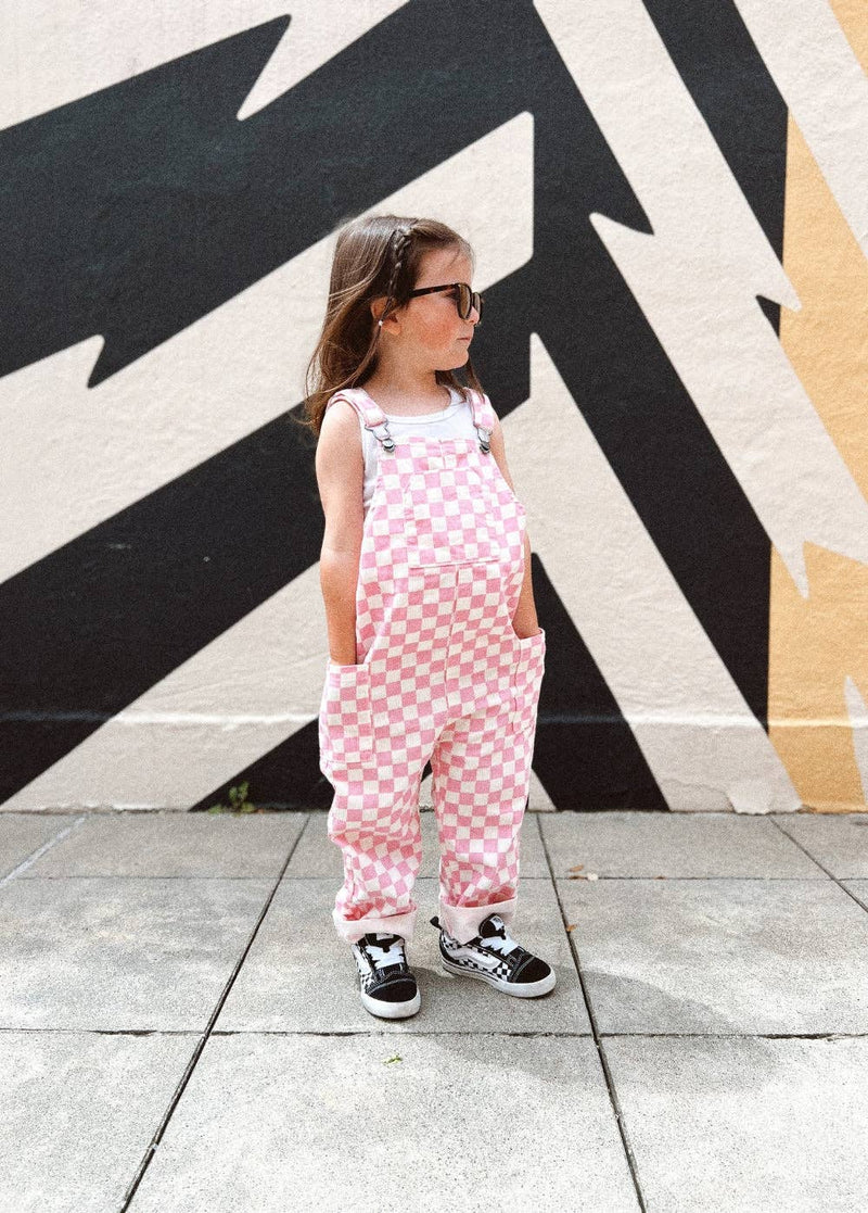 Pink Checker Overalls