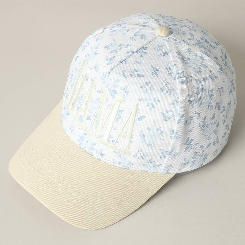 MAMA Embroidered Flower PatternTrucker Hat