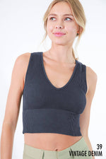 Nikibiki Vintage Plunge V-Neck Seamless Crop Top