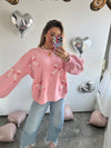 Think Pink Bows Oversized Sweater