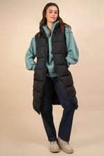 Love to Layer Long Puffer Vest: Black