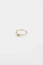 18K Gold Shiny Adjustable Initial Ring - Set of 16