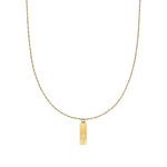 Waterproof Gold Initial Bar Pendant Necklace