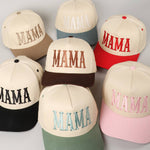 MAMA Typographic Design Embroidery Baseball Cap: Denim / ONE SIZE