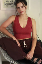 Nikibiki Vintage Plunge V-Neck Seamless Crop Top