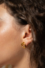18k Gold Looped Duo Studs