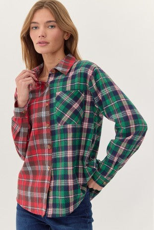 The Christmas Split Plaid Flannel