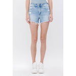 Mica High Rise Cutoffs: Light Wash