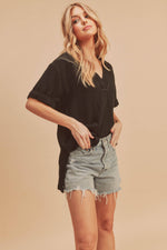 Ellen V- Neck Linen Top
